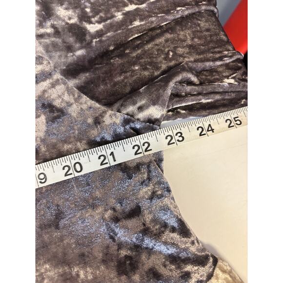 Indigo Soul Velvet V-Notch Mini Dress Sz XL Blue Soft Stretch Pockets Boho Goth - Picture 5 of 5